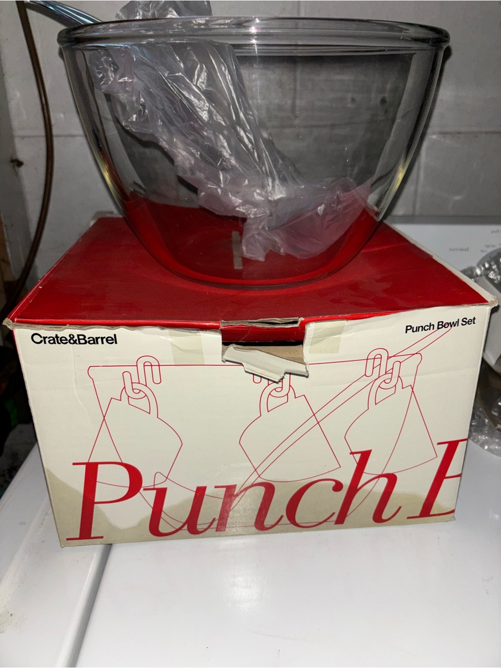 Crate & barel fruit punch set~ new in box~ missing hook & 2 cups